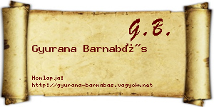 Gyurana Barnabás névjegykártya